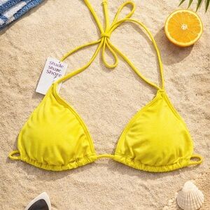 Shade Shore Shore Yellow Triangle Bikini Top